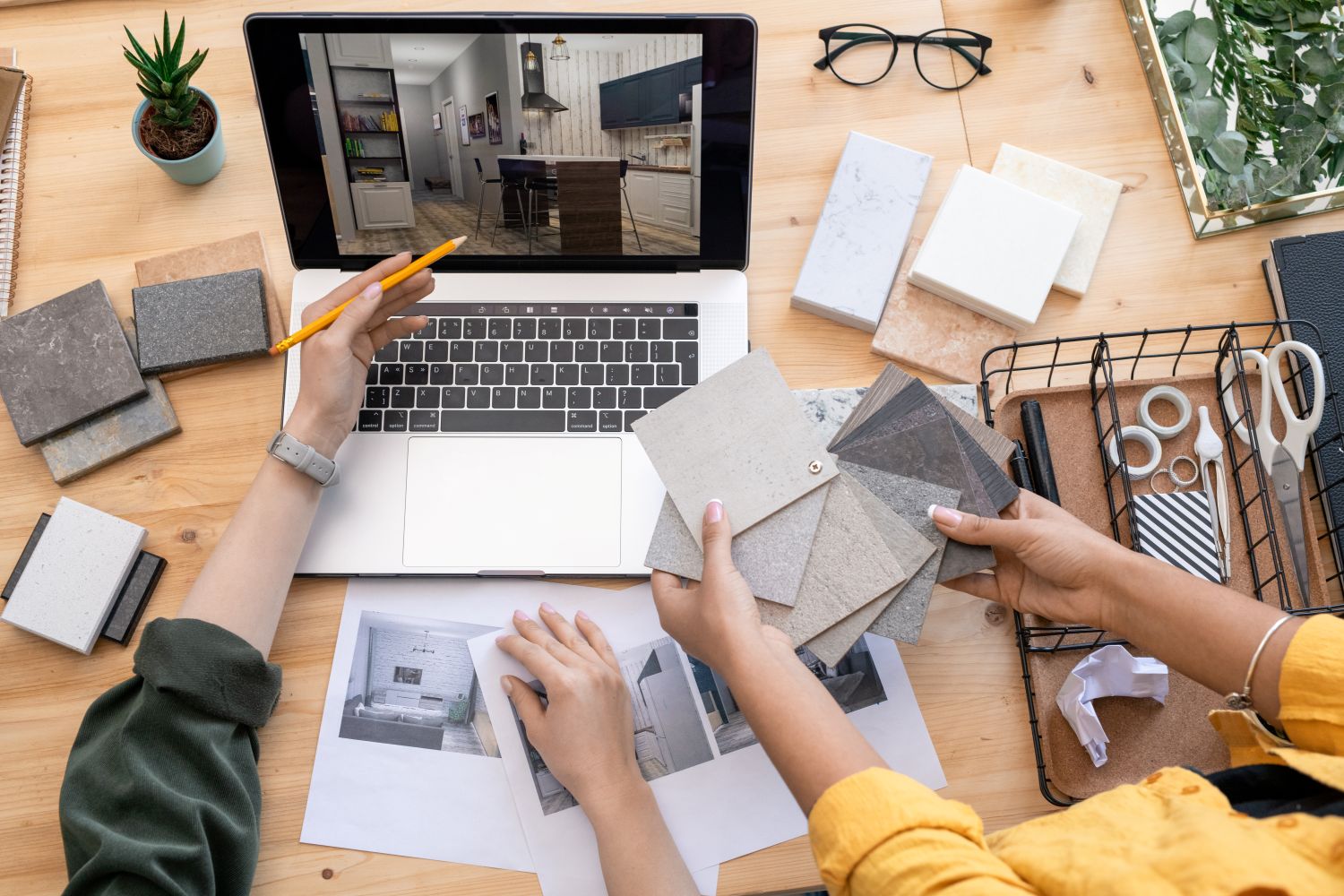 person designing home